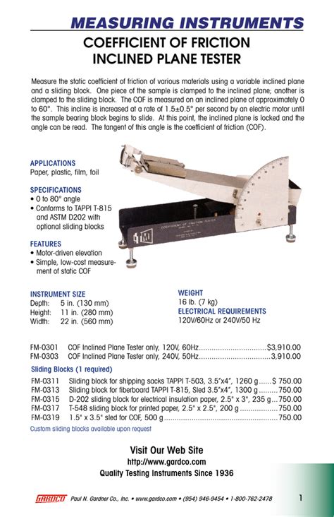 Inclined Plane Coefficient of Friction Tester solution|coefficient of kinetic friction.